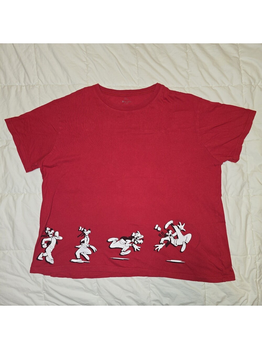 Disney Store Vtg Goofy Running Slipping T-Shirt Size Men's Approx 2XL